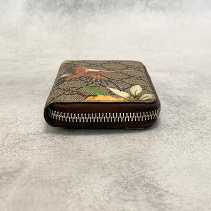 GUCCI Tian GG Supreme Coin Case Card Holder Wallet Purse Compact Leather Brown