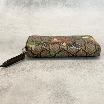 GUCCI Tian GG Supreme Coin Case Card Holder Wallet Purse Compact Leather Brown