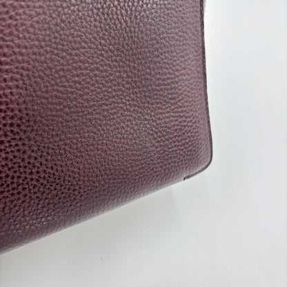 MULBERRY Hand Shoulder Bag Tote Purse 2way Leather Bordeaux Authentic