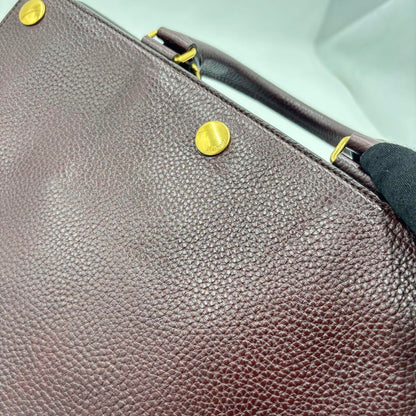 MULBERRY Hand Shoulder Bag Tote Purse 2way Leather Bordeaux Authentic