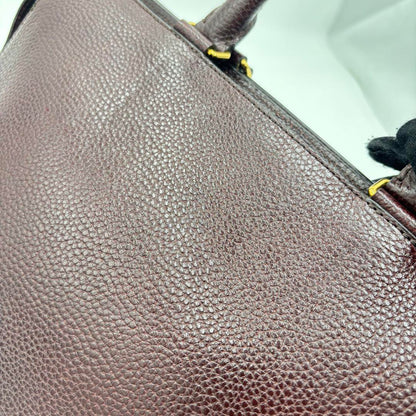 MULBERRY Hand Shoulder Bag Tote Purse 2way Leather Bordeaux Authentic