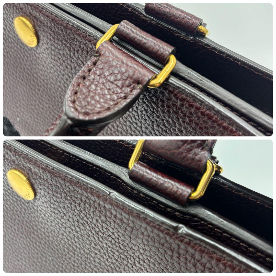 MULBERRY Hand Shoulder Bag Tote Purse 2way Leather Bordeaux Authentic