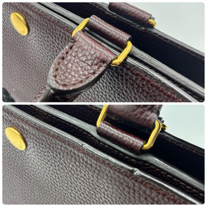 MULBERRY Hand Shoulder Bag Tote Purse 2way Leather Bordeaux Authentic