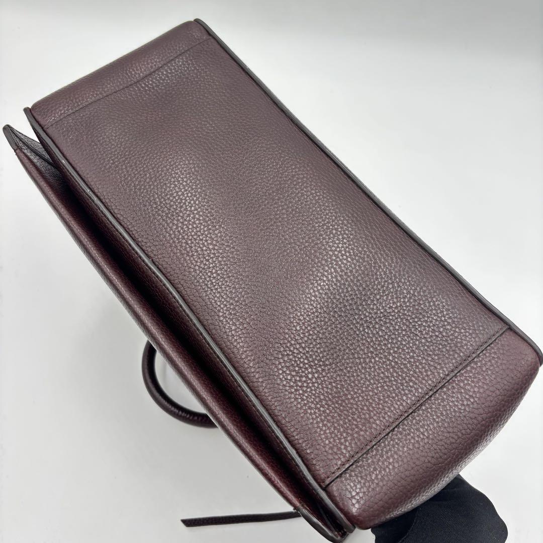 MULBERRY Hand Shoulder Bag Tote Purse 2way Leather Bordeaux Authentic