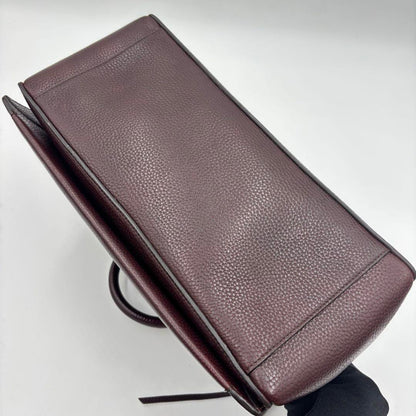 MULBERRY Hand Shoulder Bag Tote Purse 2way Leather Bordeaux Authentic