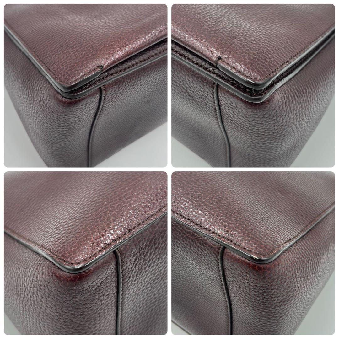 MULBERRY Hand Shoulder Bag Tote Purse 2way Leather Bordeaux Authentic