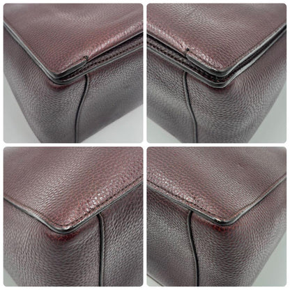 MULBERRY Hand Shoulder Bag Tote Purse 2way Leather Bordeaux Authentic