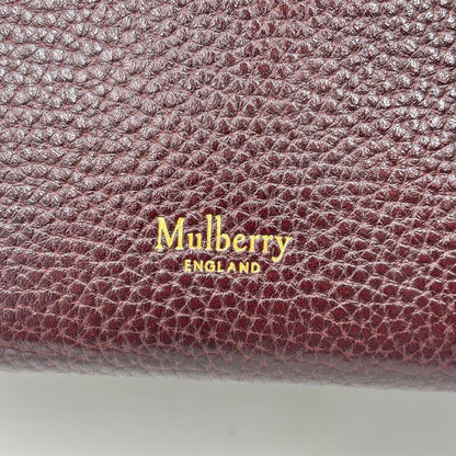MULBERRY Hand Shoulder Bag Tote Purse 2way Leather Bordeaux Authentic