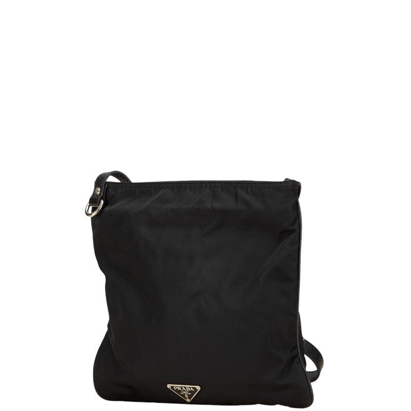 PRADA Shoulder Bag Purse Logo Nylon Black Multicolor Authentic