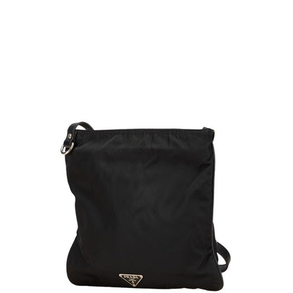PRADA Shoulder Bag Purse Logo Nylon Black Multicolor Authentic