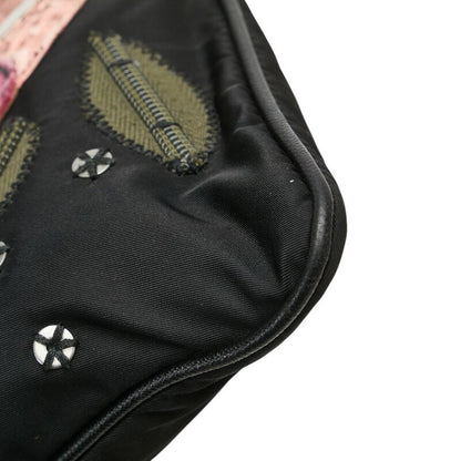 PRADA Shoulder Bag Purse Logo Nylon Black Multicolor Authentic