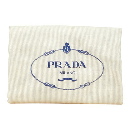 PRADA Backpack Logo Nylon Leather Brown Authentic