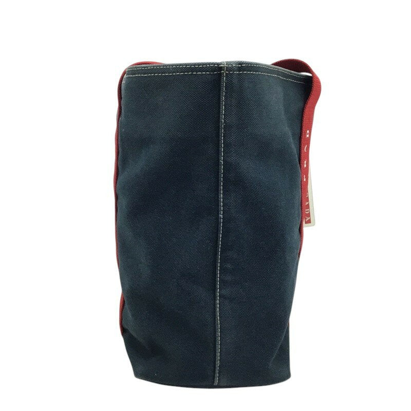 PRADA Hand Bag Tote Purse Denim Canvas Blue Red Authentic