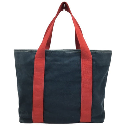 PRADA Hand Bag Tote Purse Denim Canvas Blue Red Authentic