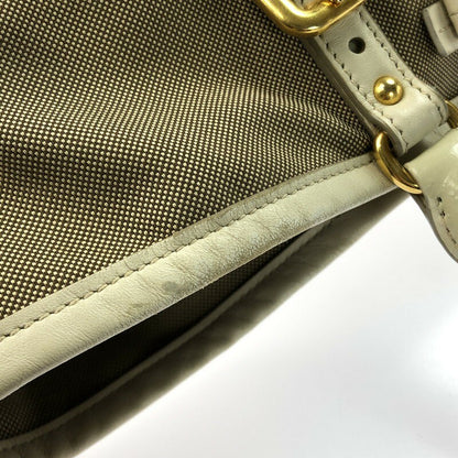 PRADA Hand Bag Tote Purse LOGO JACQUARD Brown Authentic