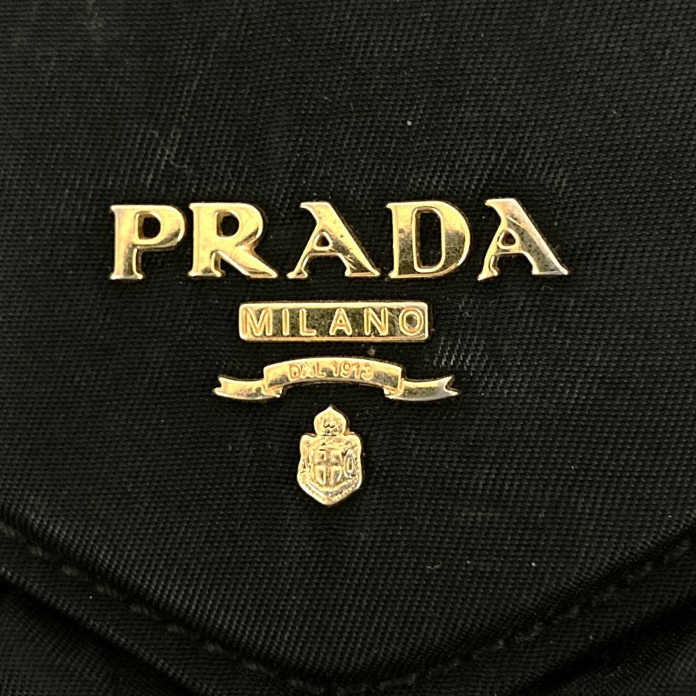 PRADA Hand Bag Tote Purse Quilting Nylon Black Authentic