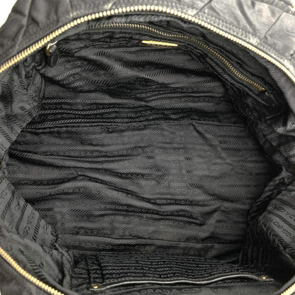 PRADA Hand Bag Tote Purse Quilting Nylon Black Authentic