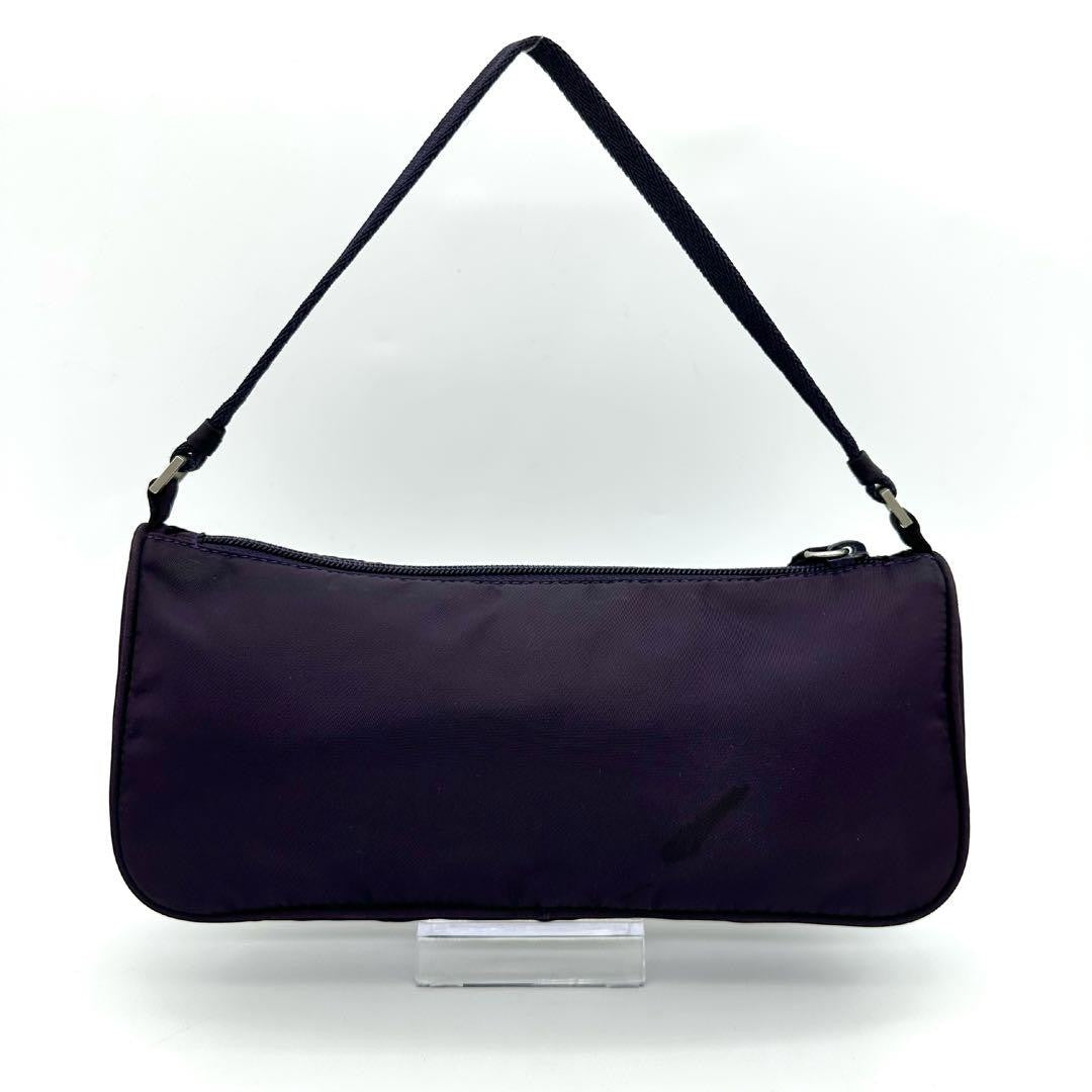 PRADA Accessory Pouch Hand Pouch Logo Nylon Purple Violet Authentic