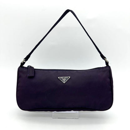 PRADA Accessory Pouch Hand Pouch Logo Nylon Purple Violet Authentic