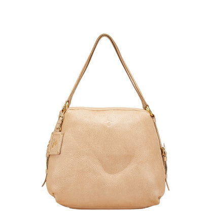 PRADA Hand Shoulder Bag Tote Purse Leather Beige Authentic