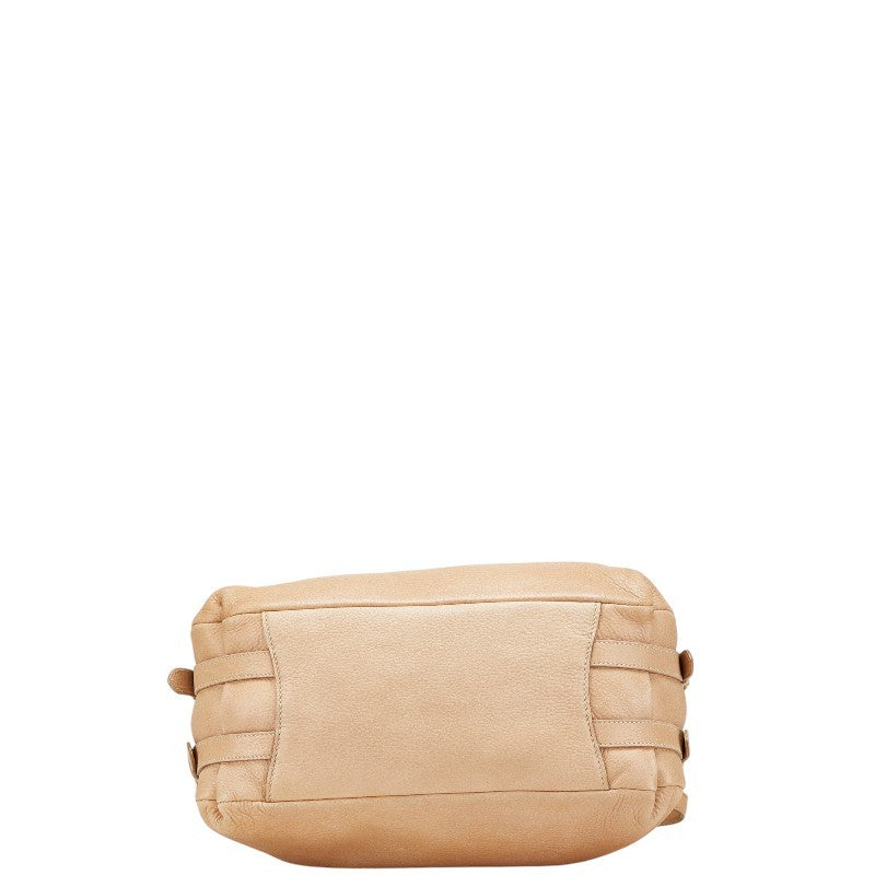 PRADA Hand Shoulder Bag Tote Purse Leather Beige Authentic