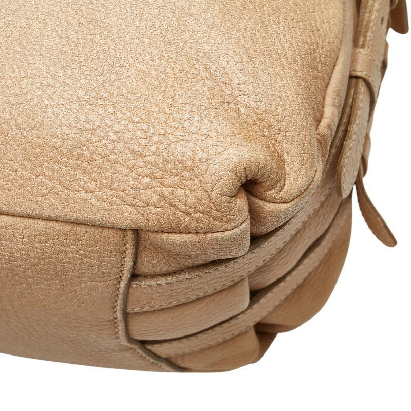 PRADA Hand Shoulder Bag Tote Purse Leather Beige Authentic