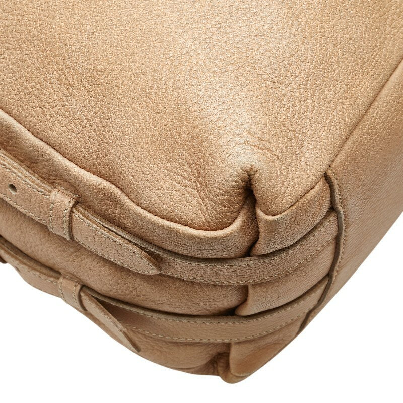 PRADA Hand Shoulder Bag Tote Purse Leather Beige Authentic