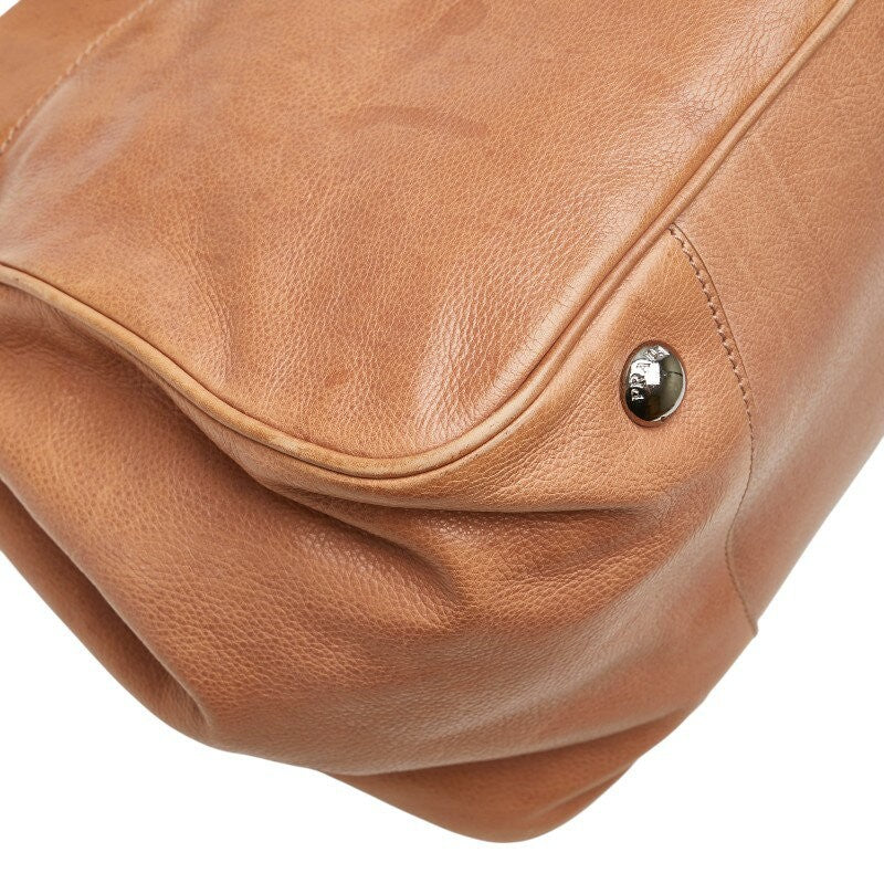PRADA Hand Bag Tote Purse Leather Pink Beige Authentic