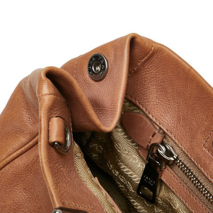 PRADA Hand Bag Tote Purse Leather Pink Beige Authentic