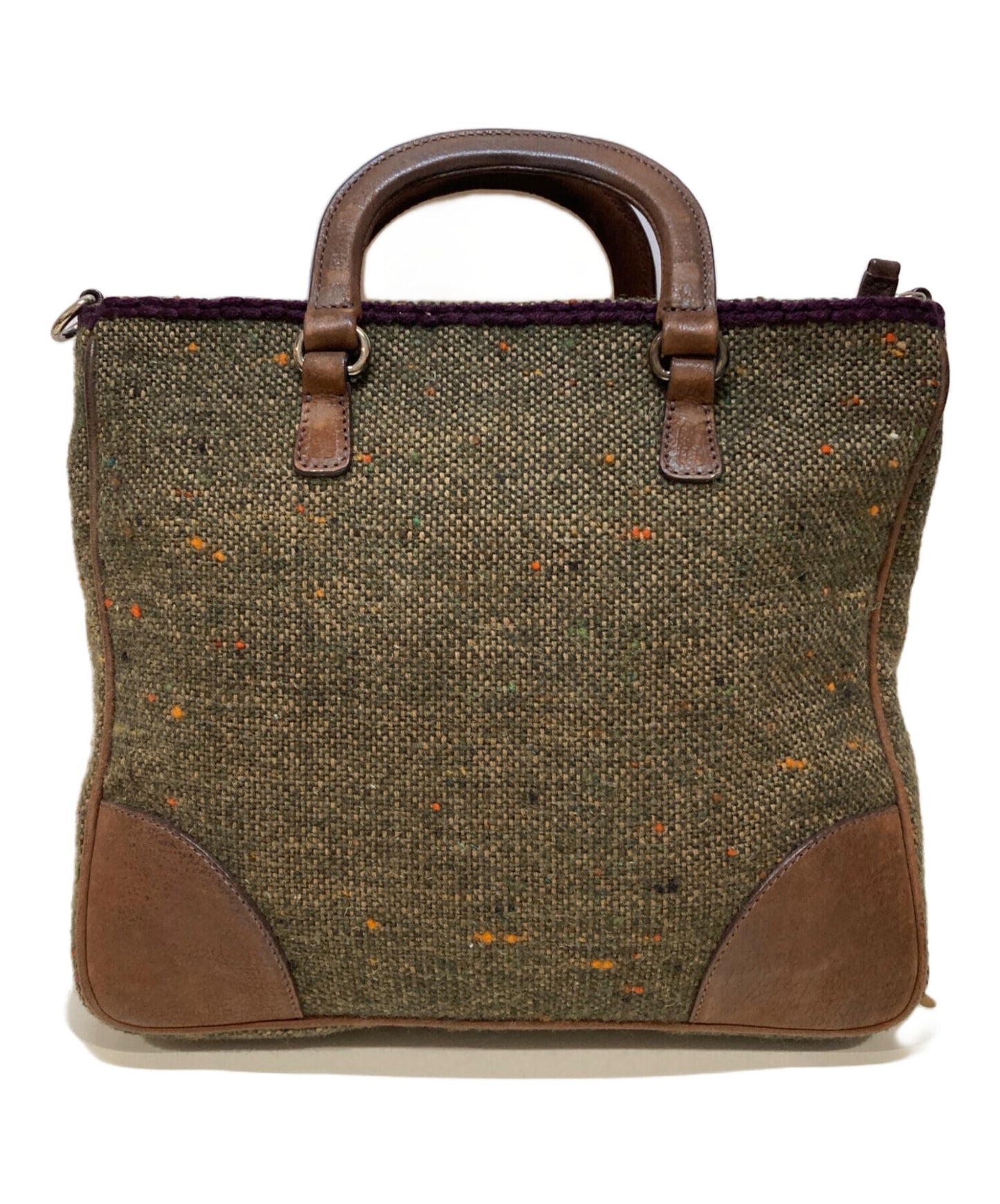 PRADA Hand Shoulder Bag Tote Purse 2way Brown Authentic