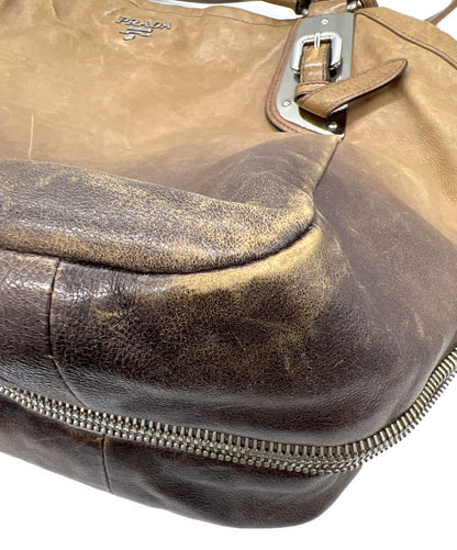 PRADA Hand Bag Tote Purse Brown Authentic