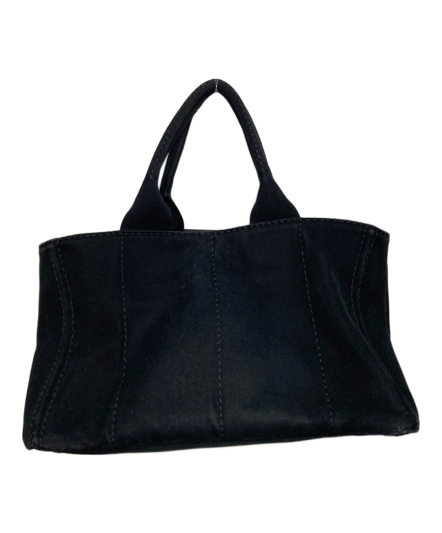 PRADA Hand Bag Tote Purse Canapa Black Authentic