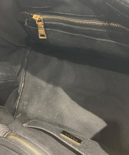 PRADA Hand Bag Tote Purse Canapa Black Authentic