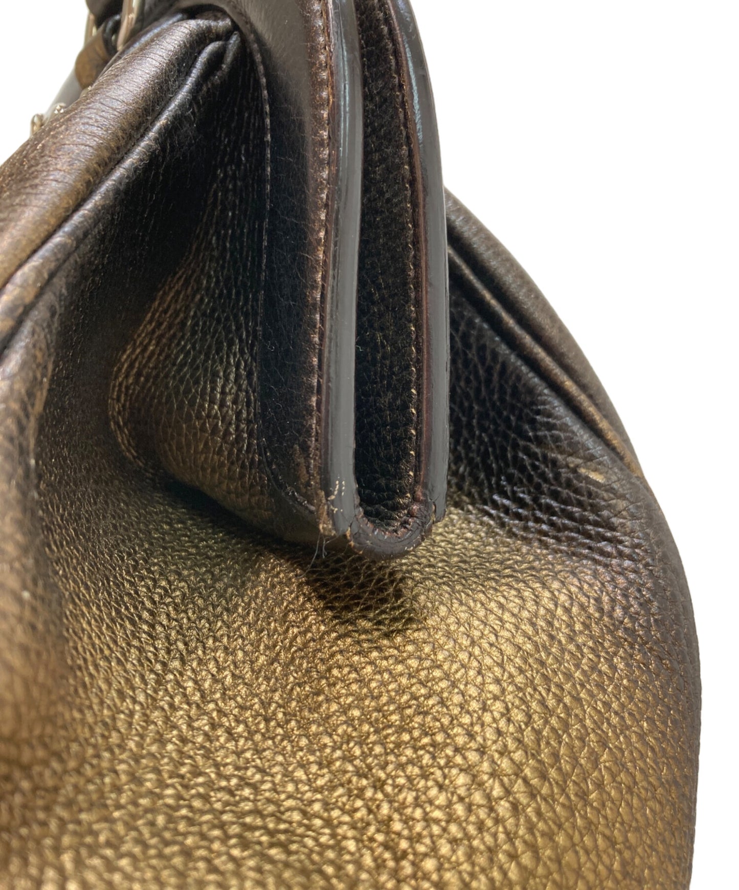 PRADA Hand Bag Tote Purse Gradation Gold Authentic