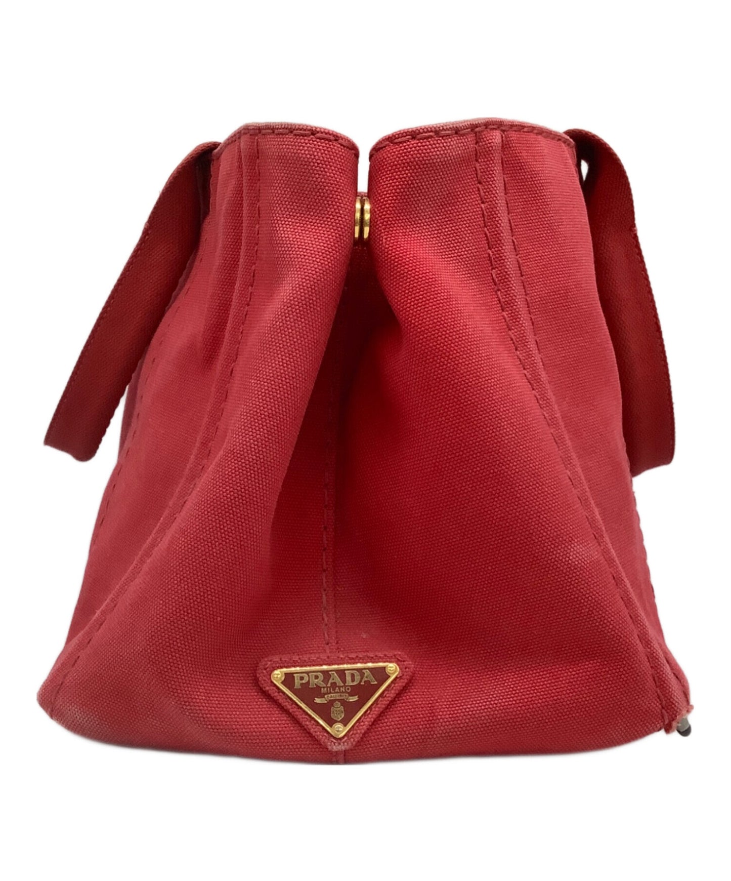 PRADA Hand Bag Tote Purse Canapa Red Authentic