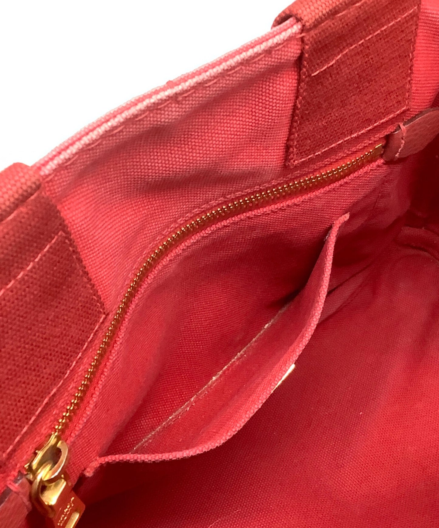 PRADA Hand Bag Tote Purse Canapa Red Authentic