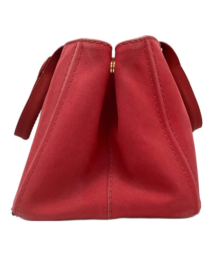PRADA Hand Bag Tote Purse Canapa Red Authentic