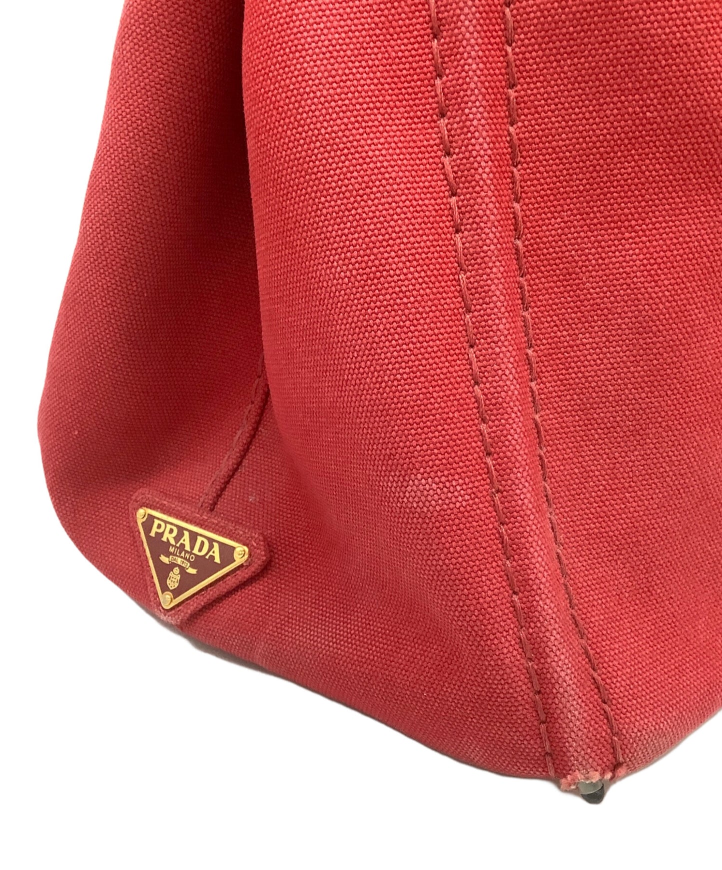 PRADA Hand Bag Tote Purse Canapa Red Authentic