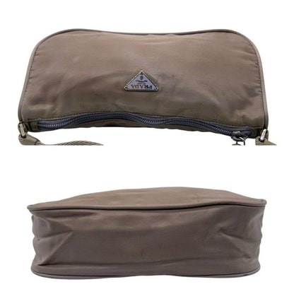 PRADA Accessory Pouch Hand Bag Tote Purse Logo Nylon Purple Authentic