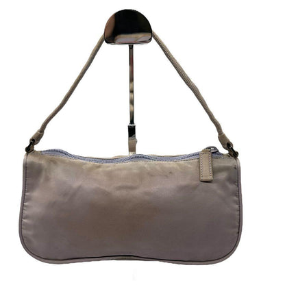 PRADA Accessory Pouch Hand Bag Tote Purse Logo Nylon Purple Authentic