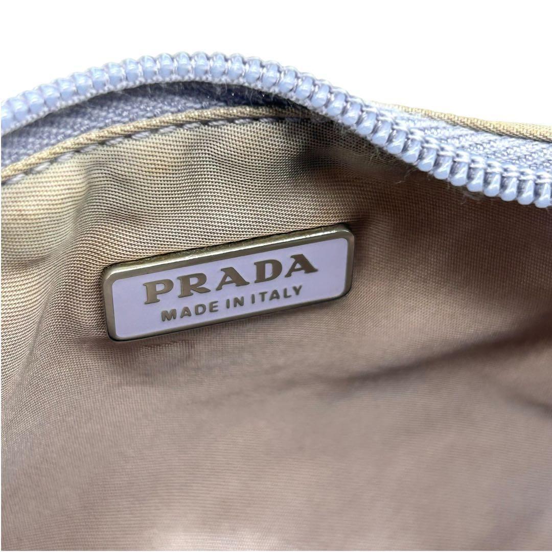 PRADA Accessory Pouch Hand Bag Tote Purse Logo Nylon Purple Authentic