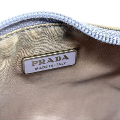 PRADA Accessory Pouch Hand Bag Tote Purse Logo Nylon Purple Authentic