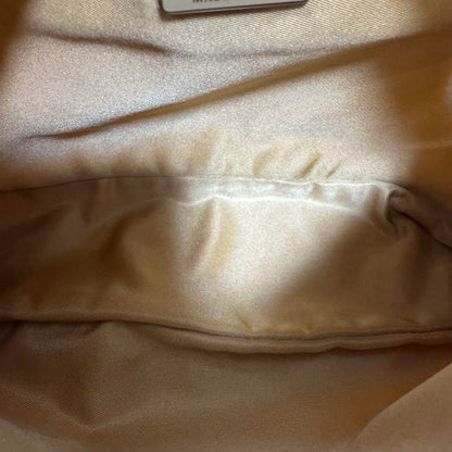 PRADA Accessory Pouch Shoulder Bag Purse Logo Nylon Beige Yellow Authentic