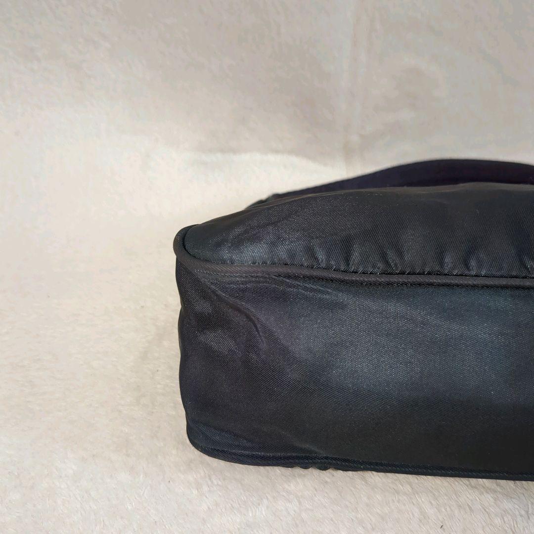 PRADA Accessory Pouch Shoulder Bag Purse Logo Nylon Khaki Authentic