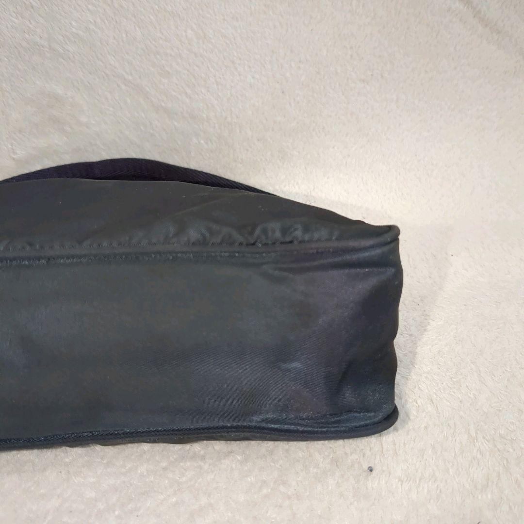 PRADA Accessory Pouch Shoulder Bag Purse Logo Nylon Khaki Authentic