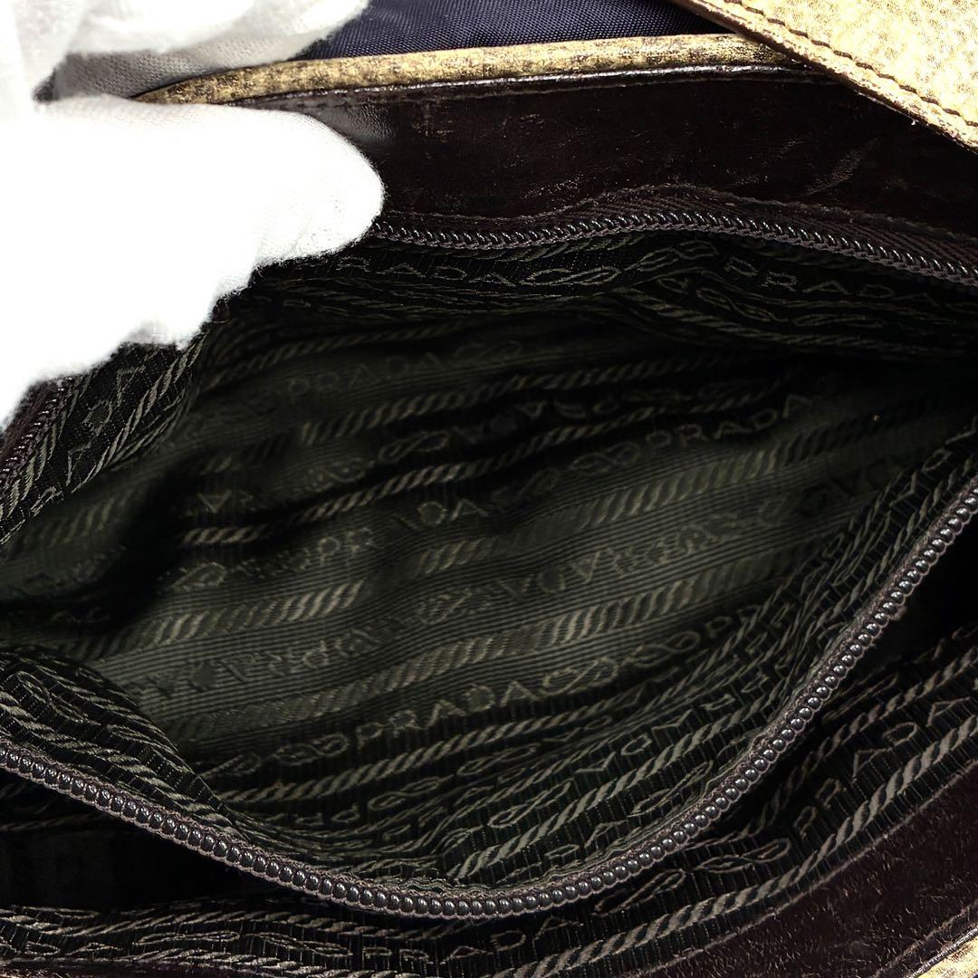 PRADA Shoulder Bag Purse Logo Navy Authentic
