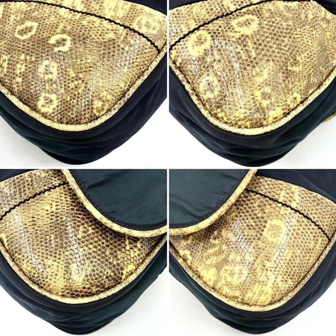 PRADA Shoulder Bag Purse Logo Navy Authentic