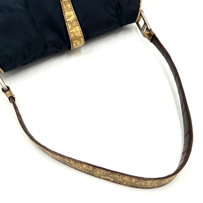 PRADA Shoulder Bag Purse Logo Navy Authentic