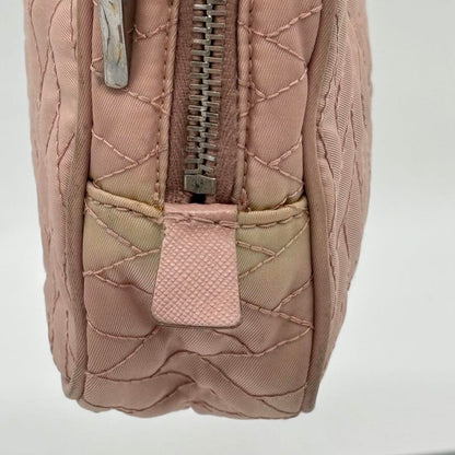 PRADA Shoulder Bag Purse Quilting Nylon Pink Authentic