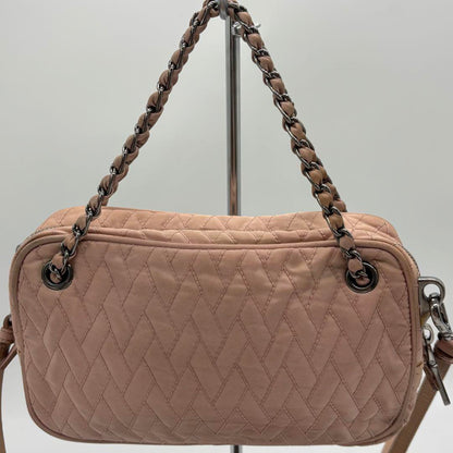 PRADA Shoulder Bag Purse Quilting Nylon Pink Authentic